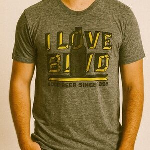 Boulevard Beer I Love BLVD Gray T-Shirt Tee Large